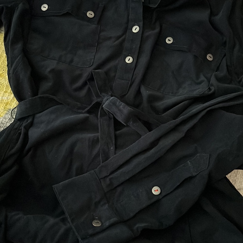 NWT Brooklyn Industries Navy Cedar Shirtdress Outer-space 100% Cotton Size Large - Picture 11 of 15